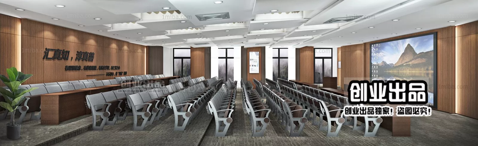 3D SCHOOL INTERIOR (VRAY) – LECTURE HALL 3D SCENES – 040