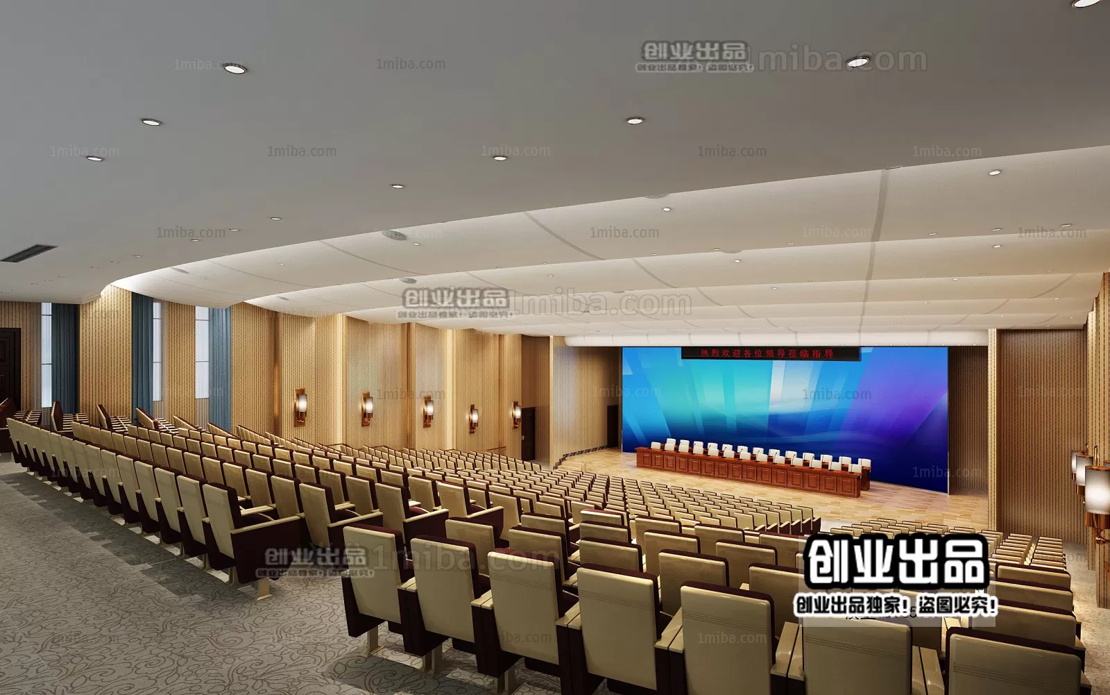 3D SCHOOL INTERIOR (VRAY) – LECTURE HALL 3D SCENES – 041