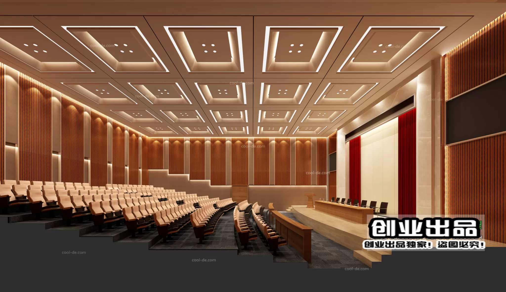 3D SCHOOL INTERIOR (VRAY) – LECTURE HALL 3D SCENES – 047