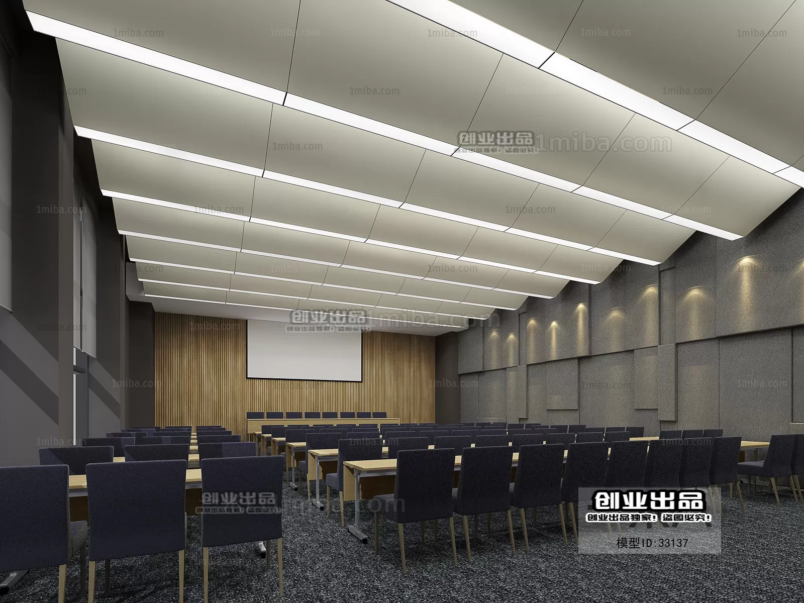 3D SCHOOL INTERIOR (VRAY) – LECTURE HALL 3D SCENES – 055