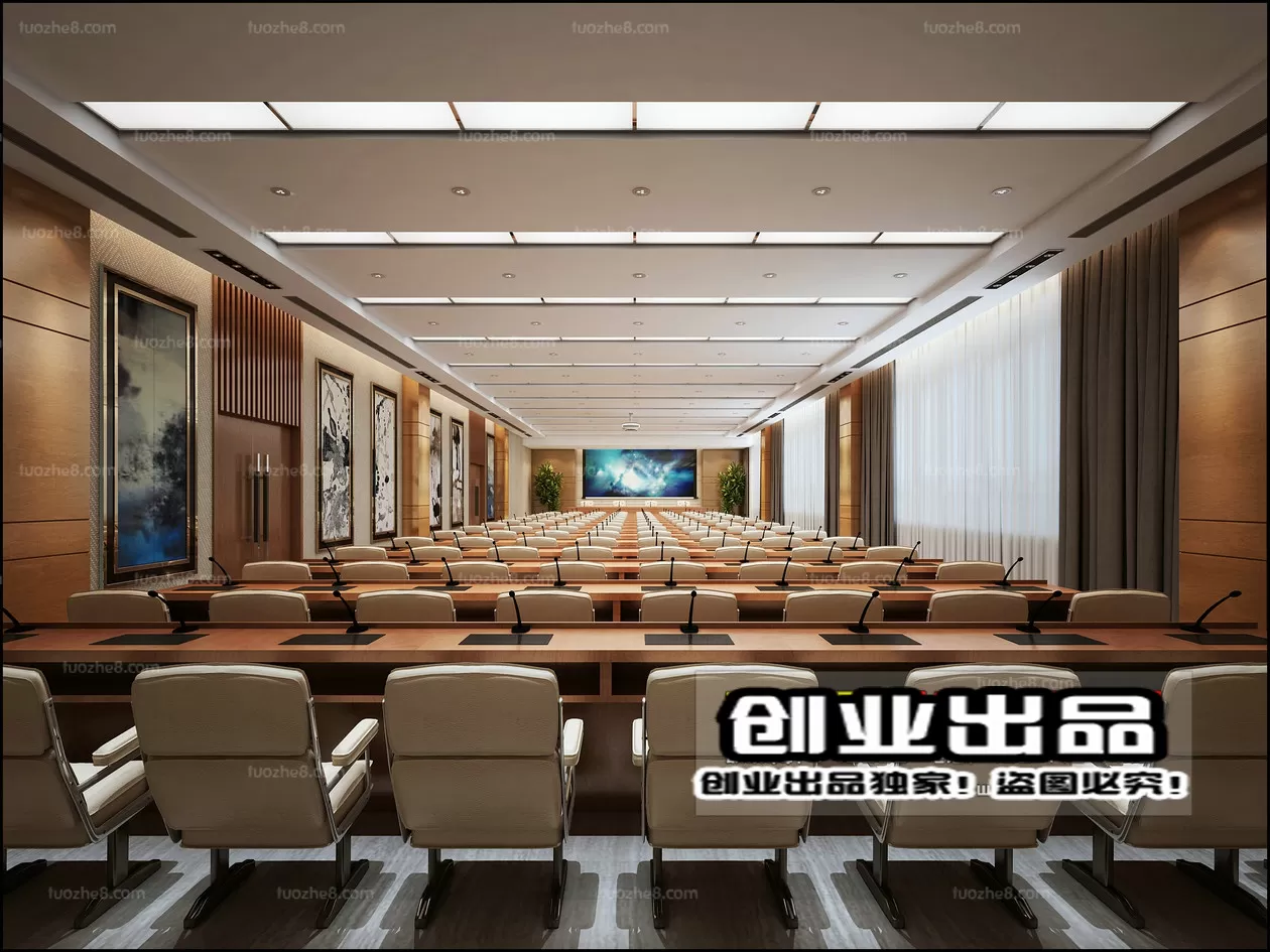 3D SCHOOL INTERIOR (VRAY) – LECTURE HALL 3D SCENES – 057