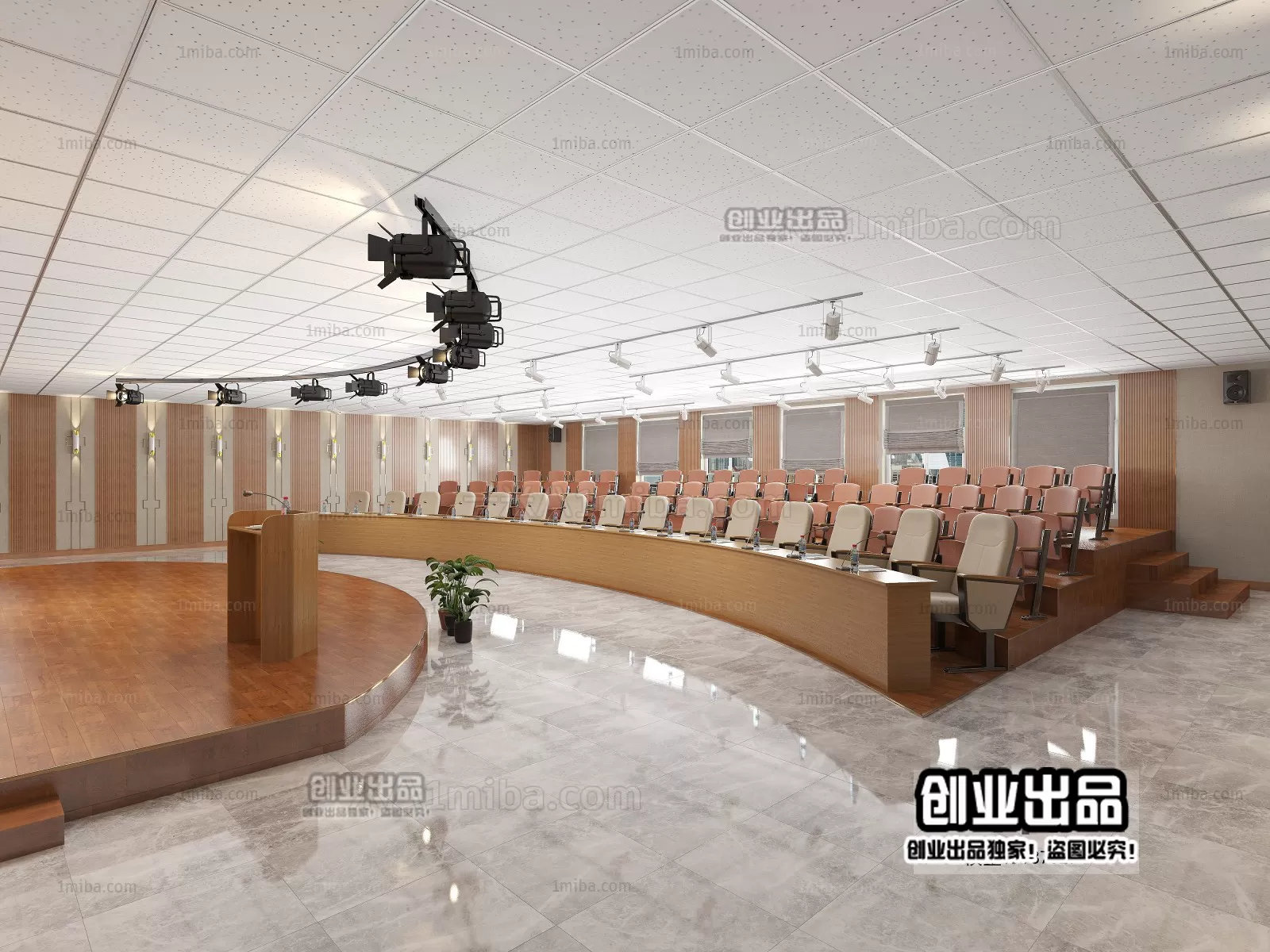 3D SCHOOL INTERIOR (VRAY) – LECTURE HALL 3D SCENES – 061
