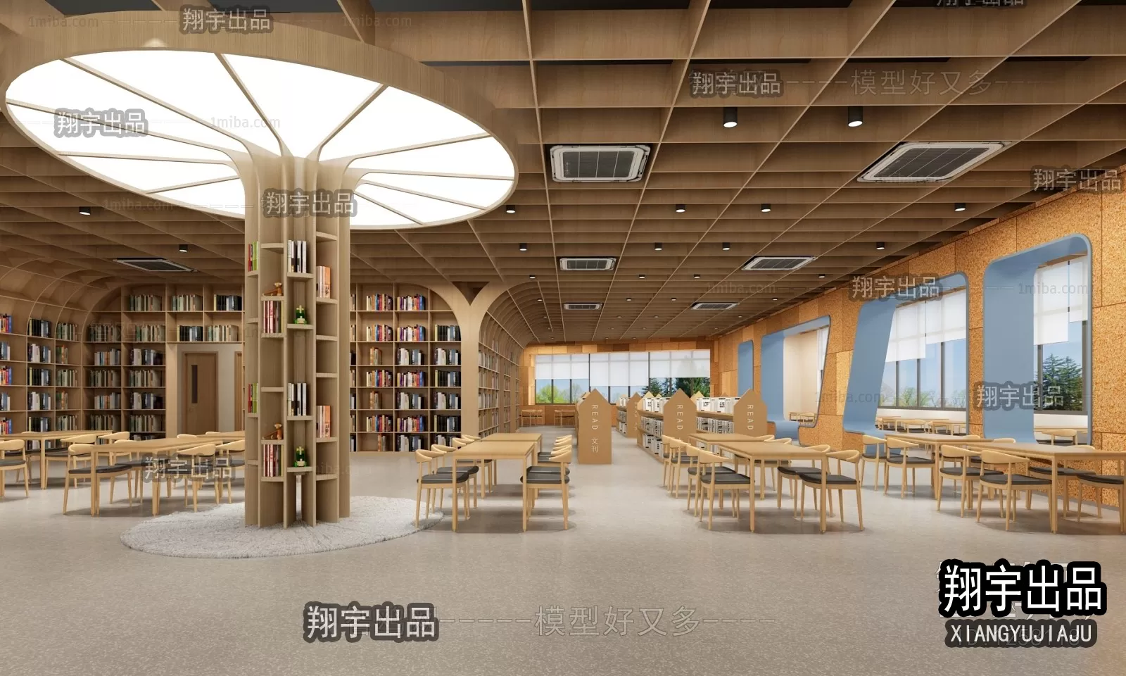3D SCHOOL INTERIOR (VRAY) – LIBRARY 3D SCENES – 003
