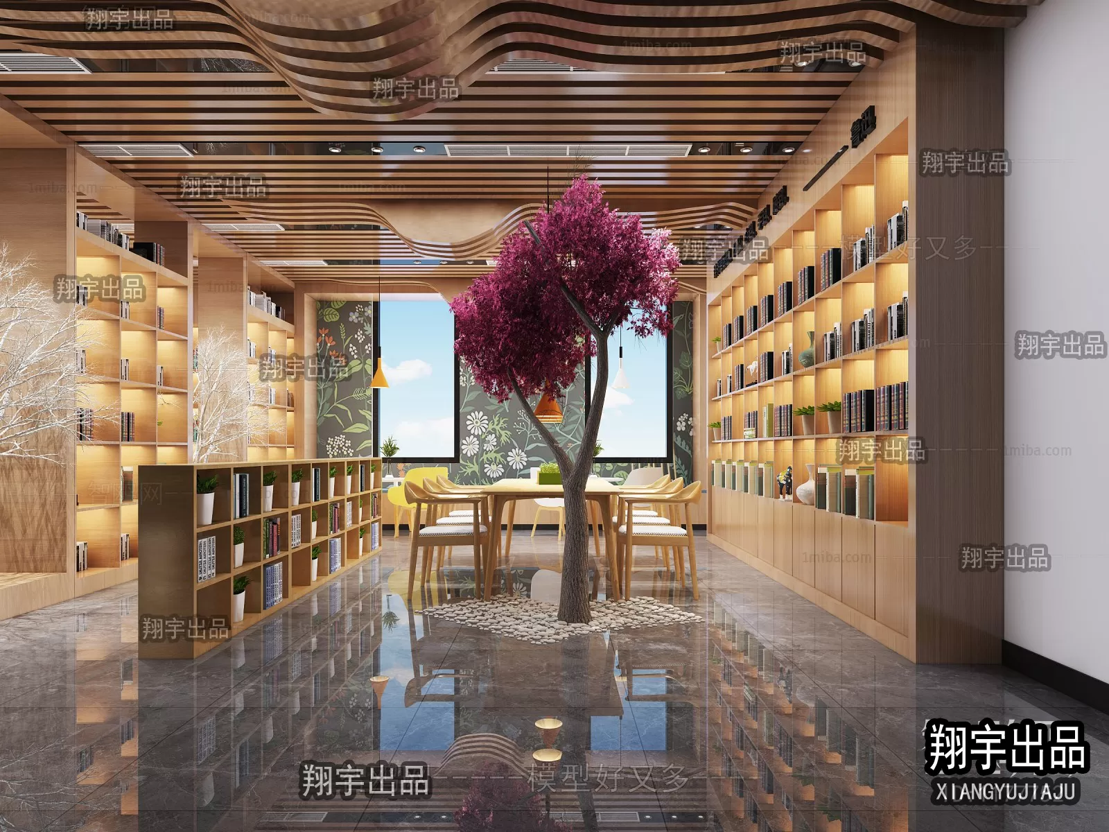 3D SCHOOL INTERIOR (VRAY) – LIBRARY 3D SCENES – 004