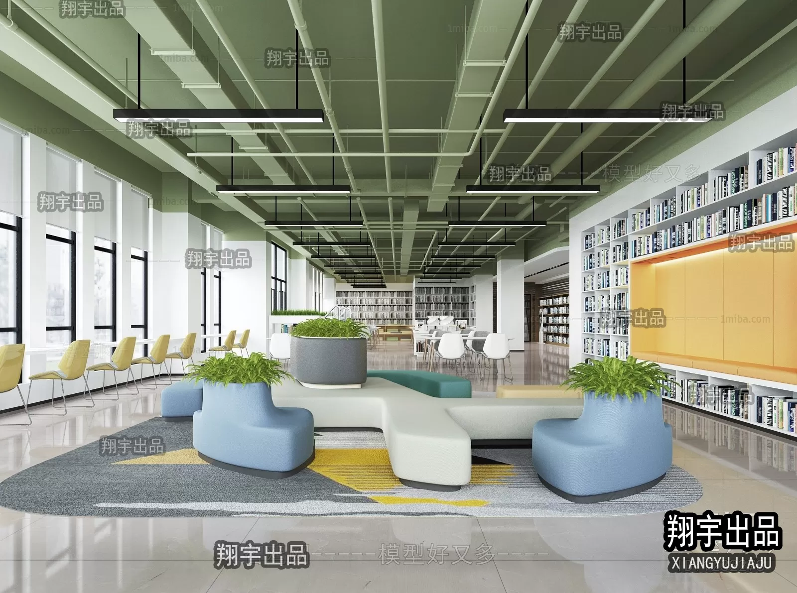 3D SCHOOL INTERIOR (VRAY) – LIBRARY 3D SCENES – 005