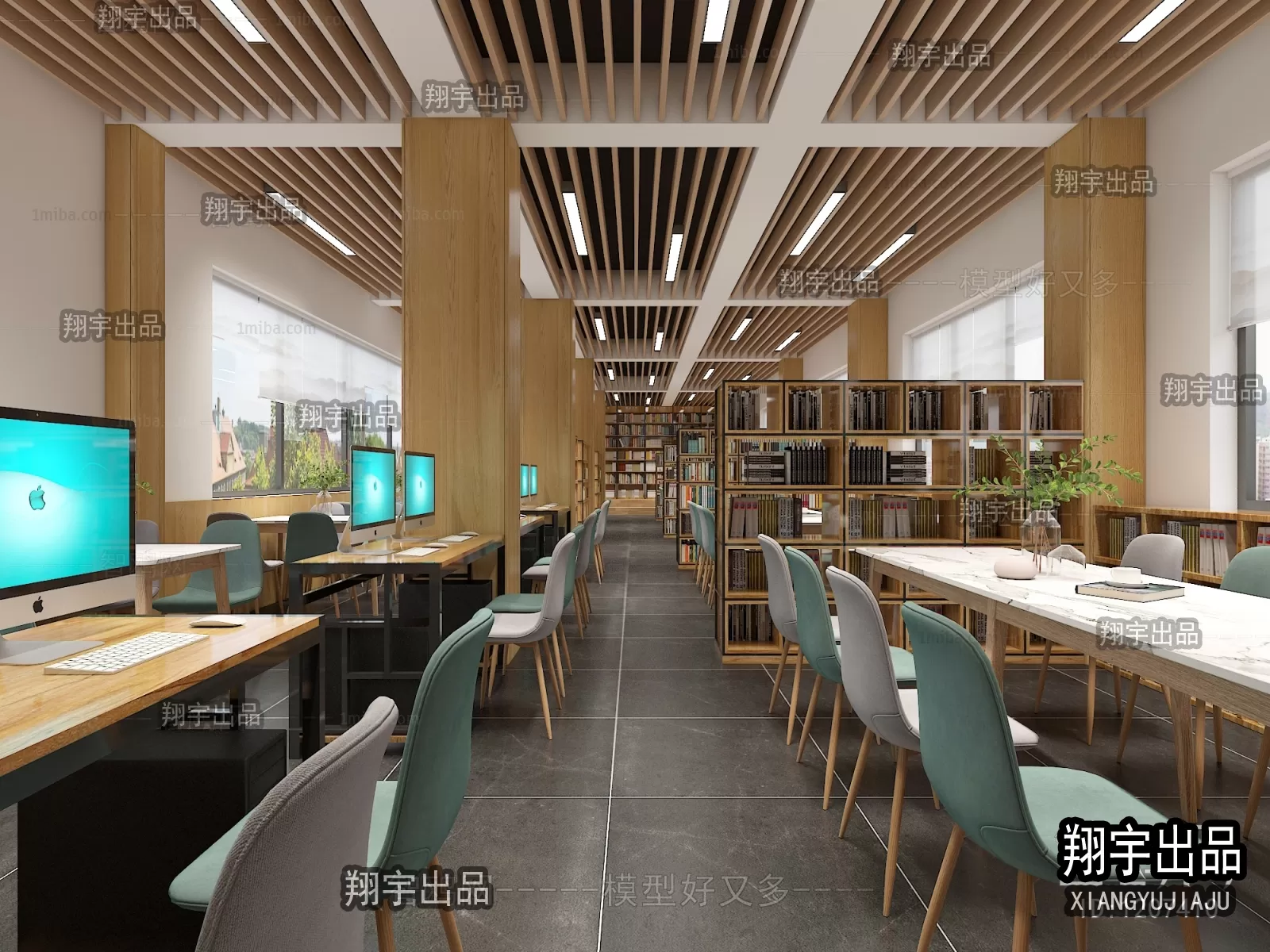 3D SCHOOL INTERIOR (VRAY) – LIBRARY 3D SCENES – 010