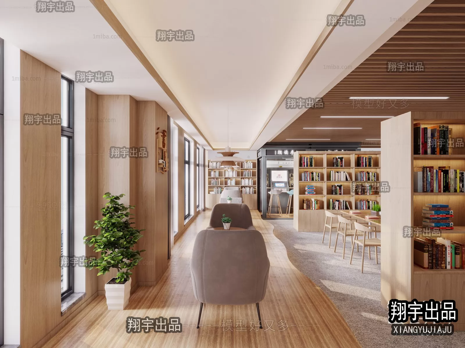 3D SCHOOL INTERIOR (VRAY) – LIBRARY 3D SCENES – 012