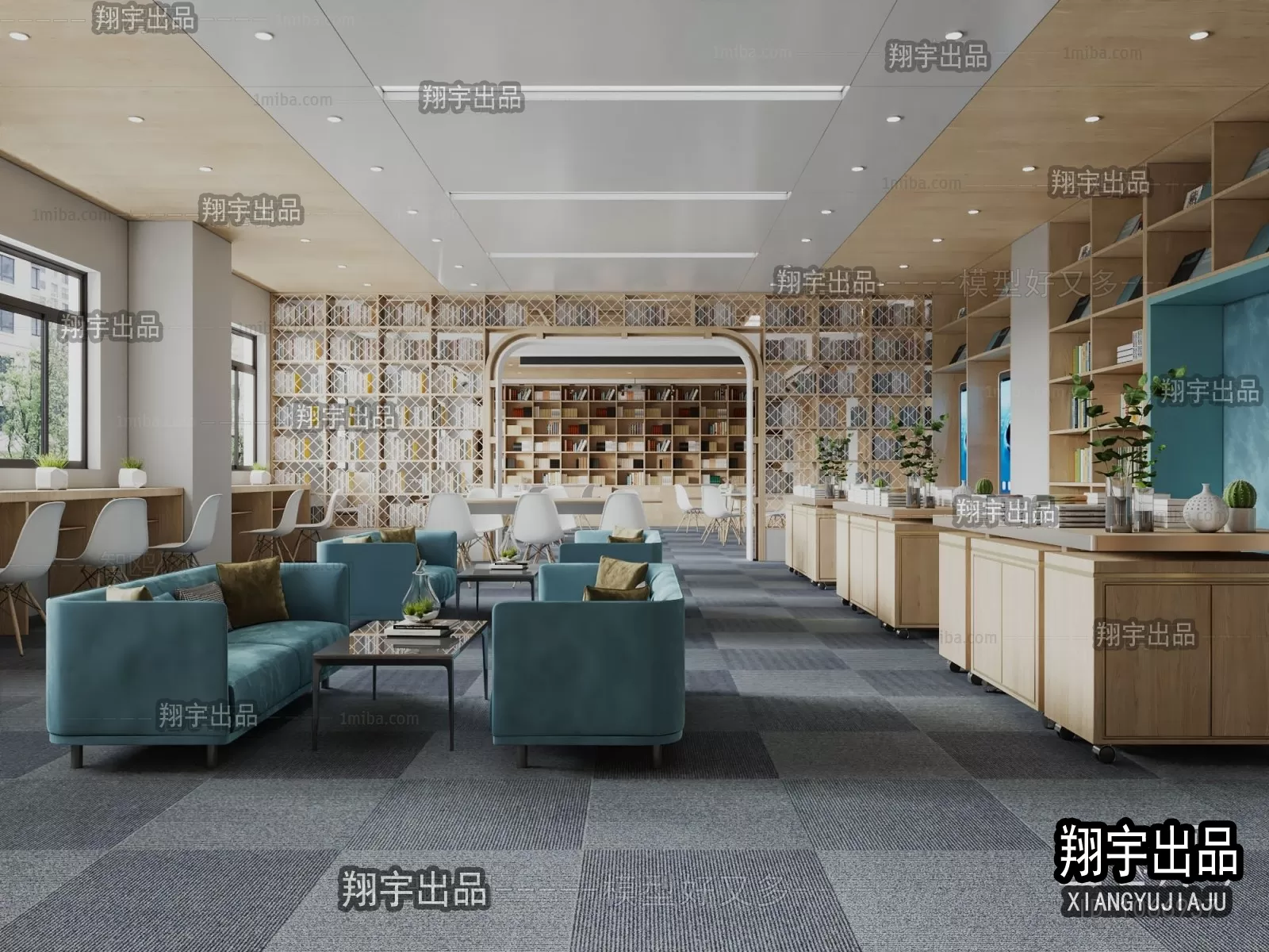 3D SCHOOL INTERIOR (VRAY) – LIBRARY 3D SCENES – 014