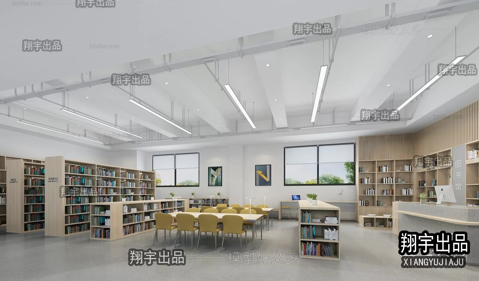 3D SCHOOL INTERIOR (VRAY) – LIBRARY 3D SCENES – 017