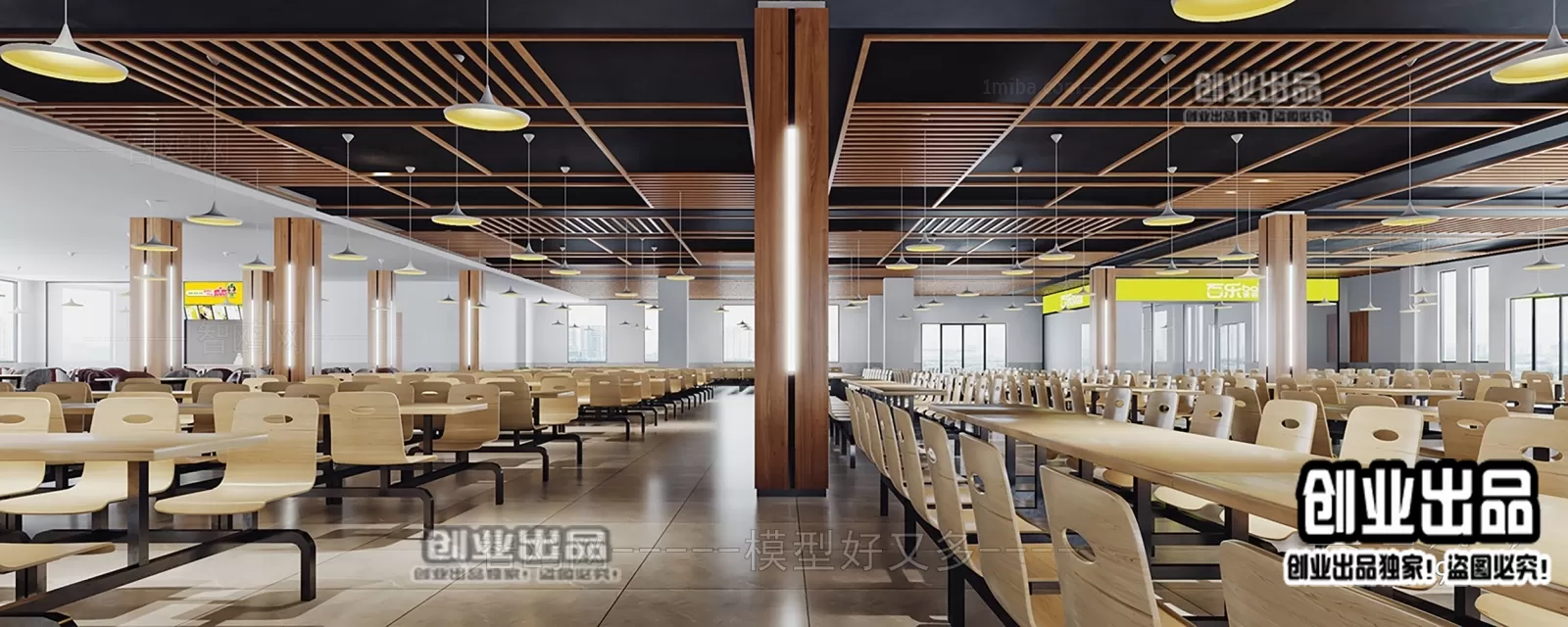 3D SCHOOL INTERIOR (VRAY) – CANTEEN 3D SCENES – 005