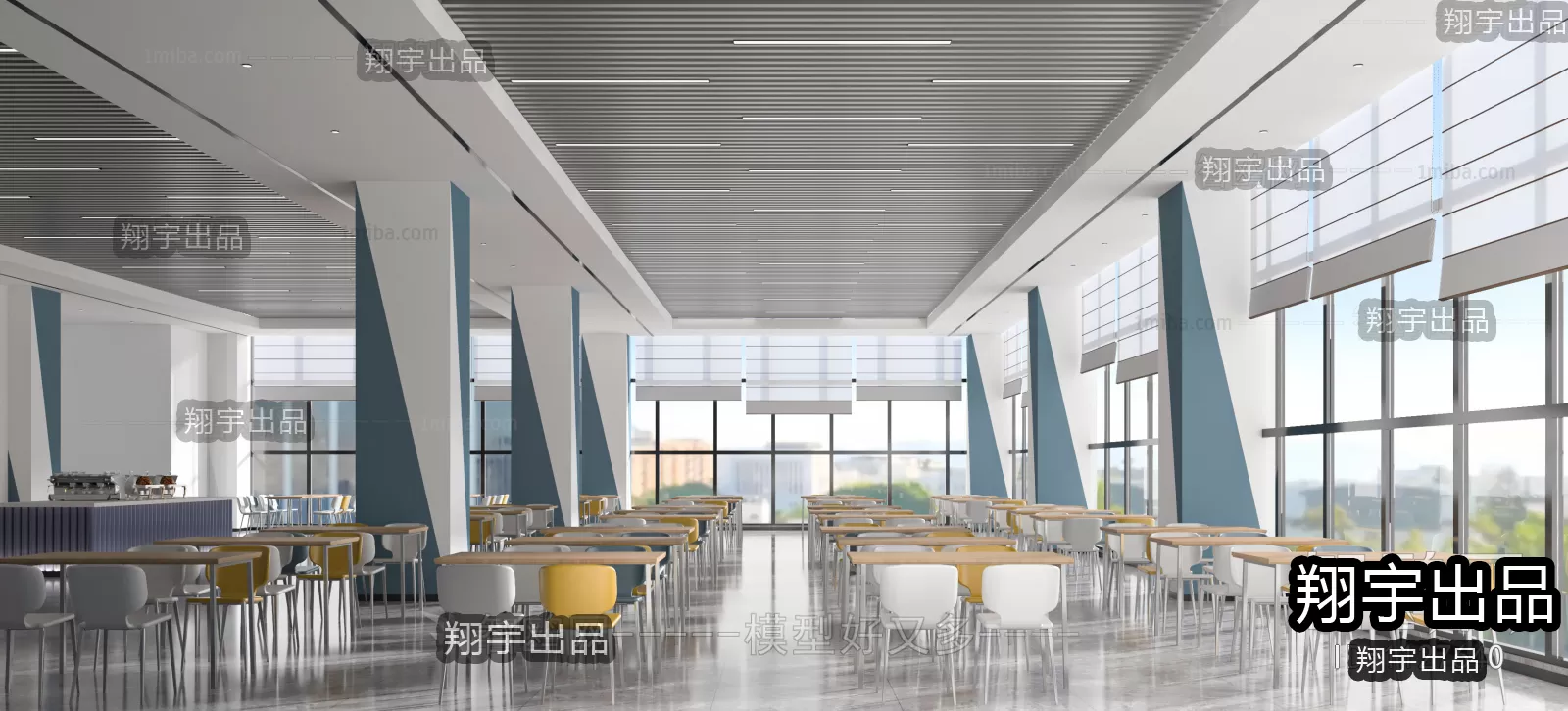 3D SCHOOL INTERIOR (VRAY) – CANTEEN 3D SCENES – 015
