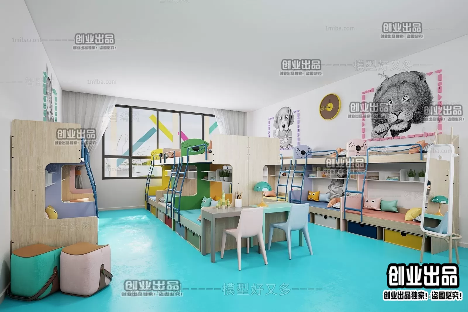 3D SCHOOL INTERIOR (VRAY) – DOMITORY 3D SCENES – 012