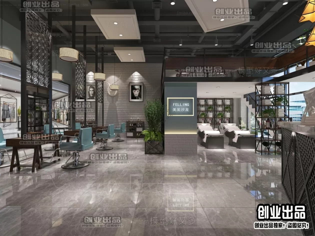 HAIR SALON – 3D SCENES – VRAY RENDER – 002