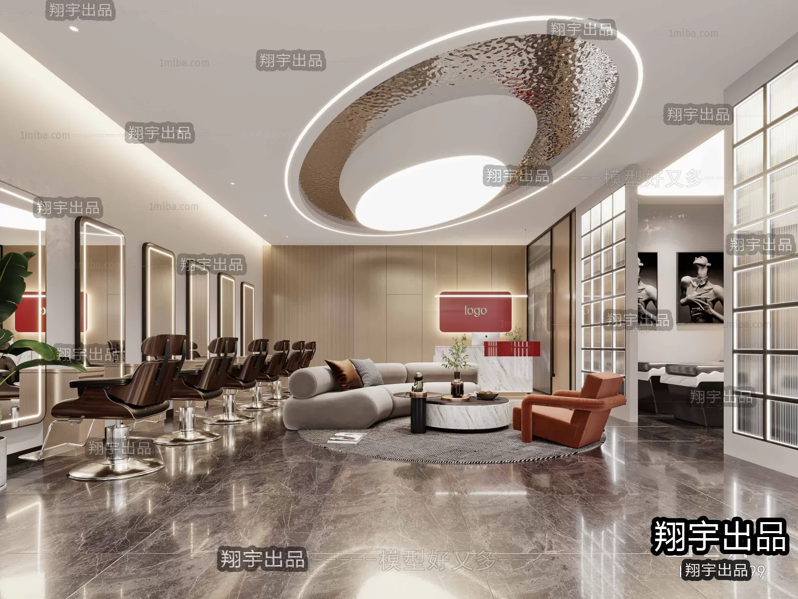 HAIR SALON – 3D SCENES – VRAY RENDER – 012