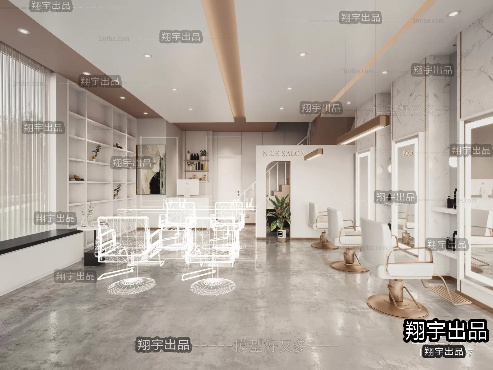 HAIR SALON – 3D SCENES – VRAY RENDER – 045