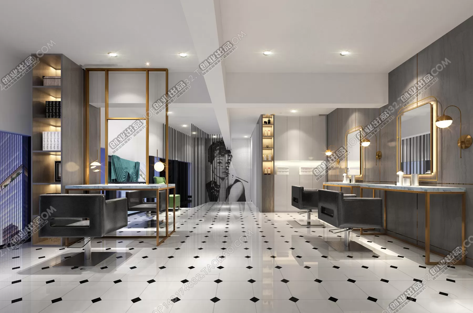 HAIR SALON – 3D SCENES – VRAY RENDER – 047