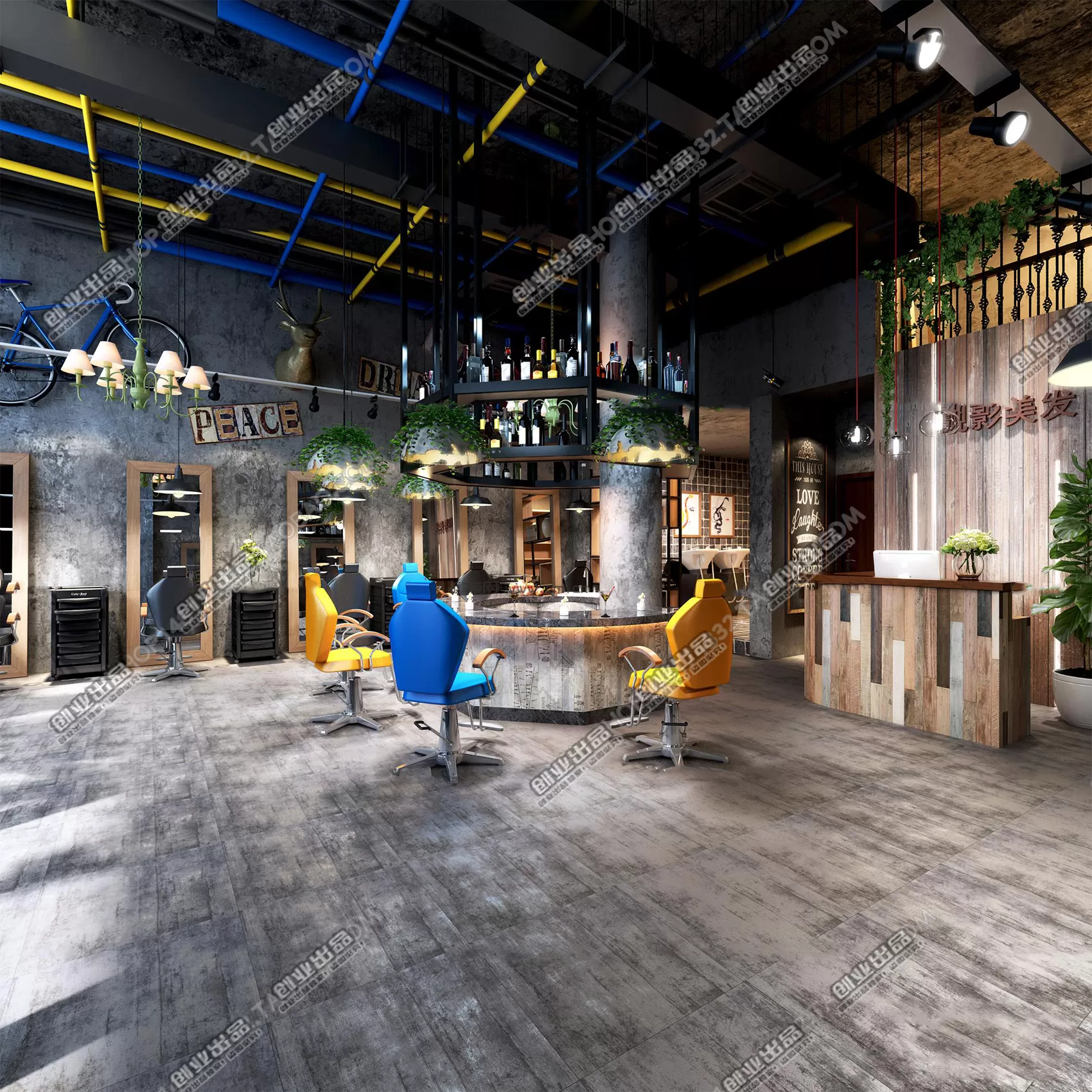 HAIR SALON – 3D SCENES – VRAY RENDER – 050