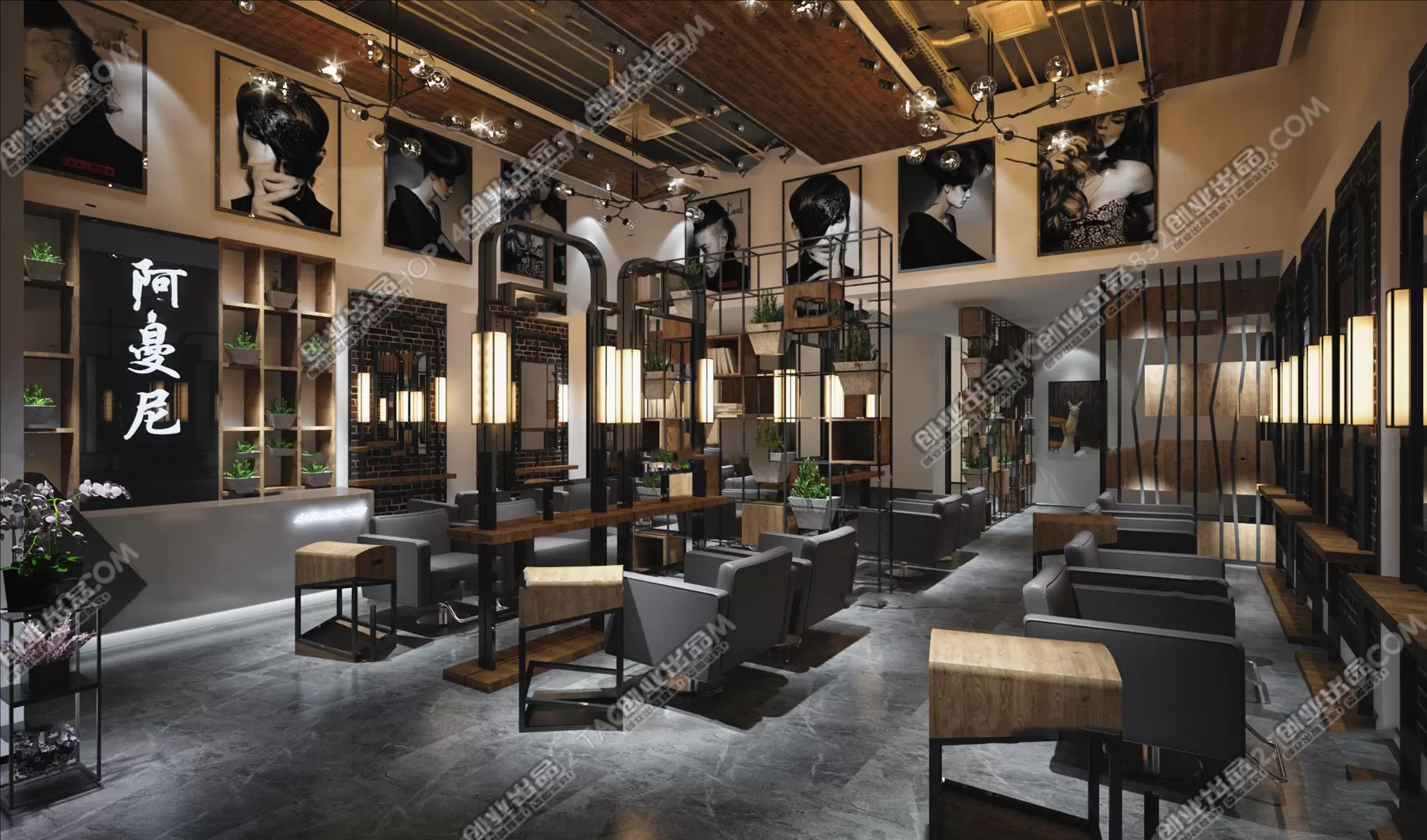 HAIR SALON – 3D SCENES – VRAY RENDER – 054