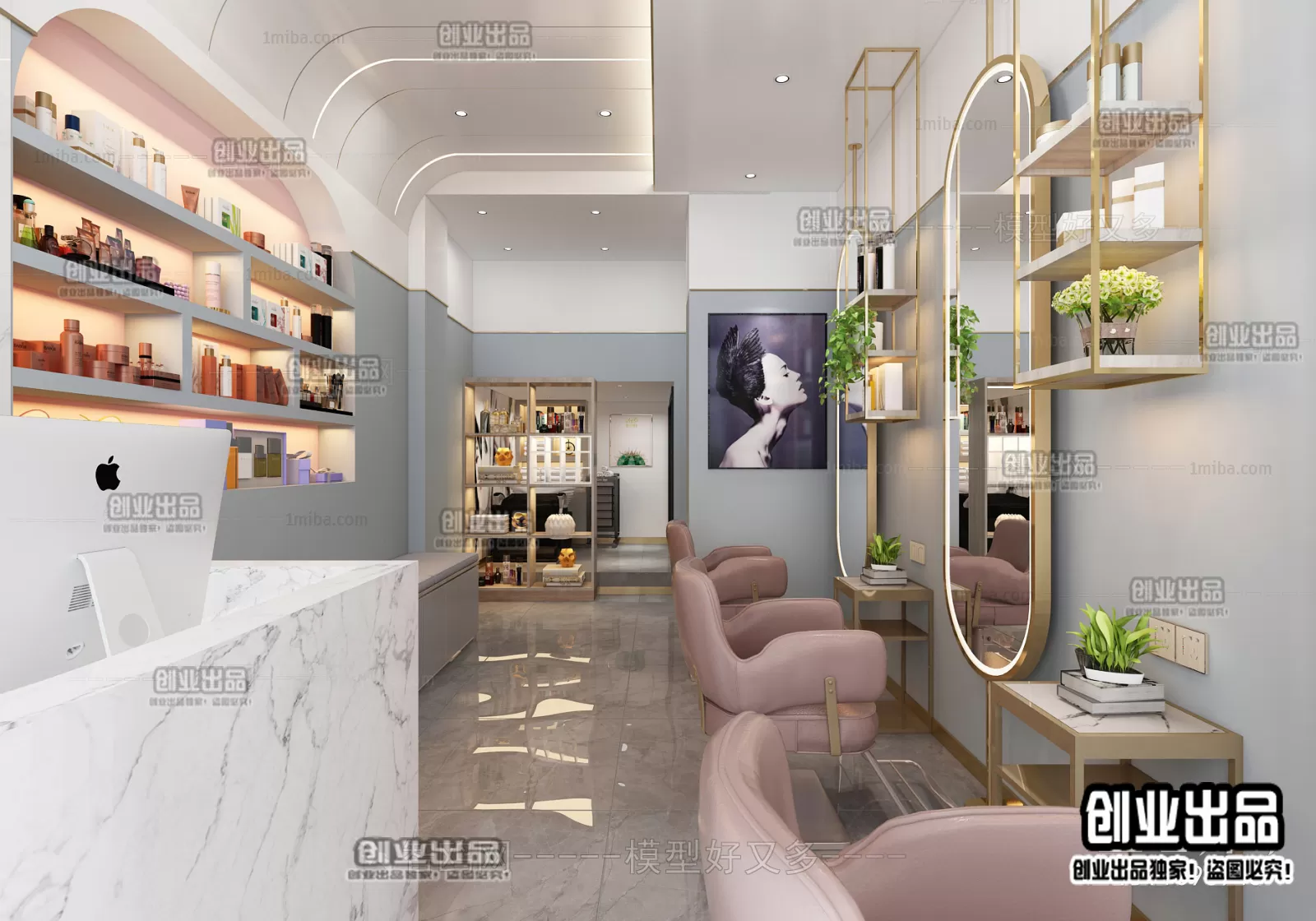 HAIR SALON – 3D SCENES – VRAY RENDER – 068