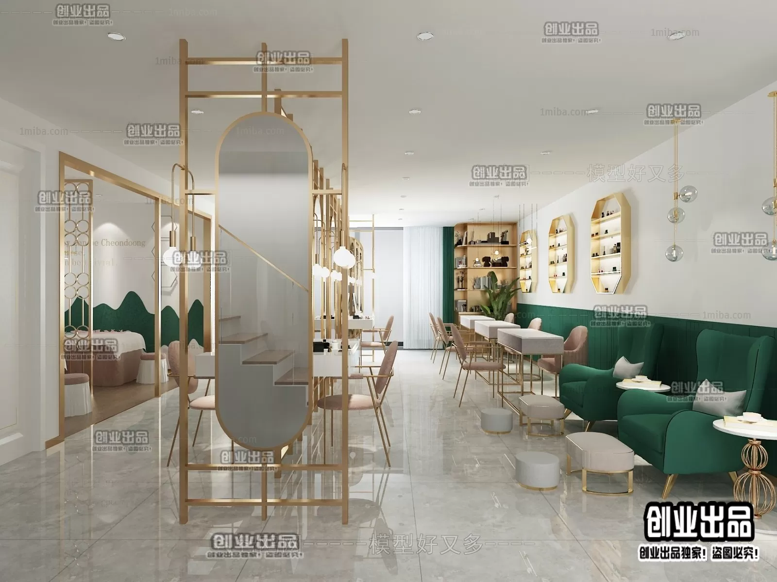 NAILS SALON – 3D SCENES – VRAY RENDER – 007