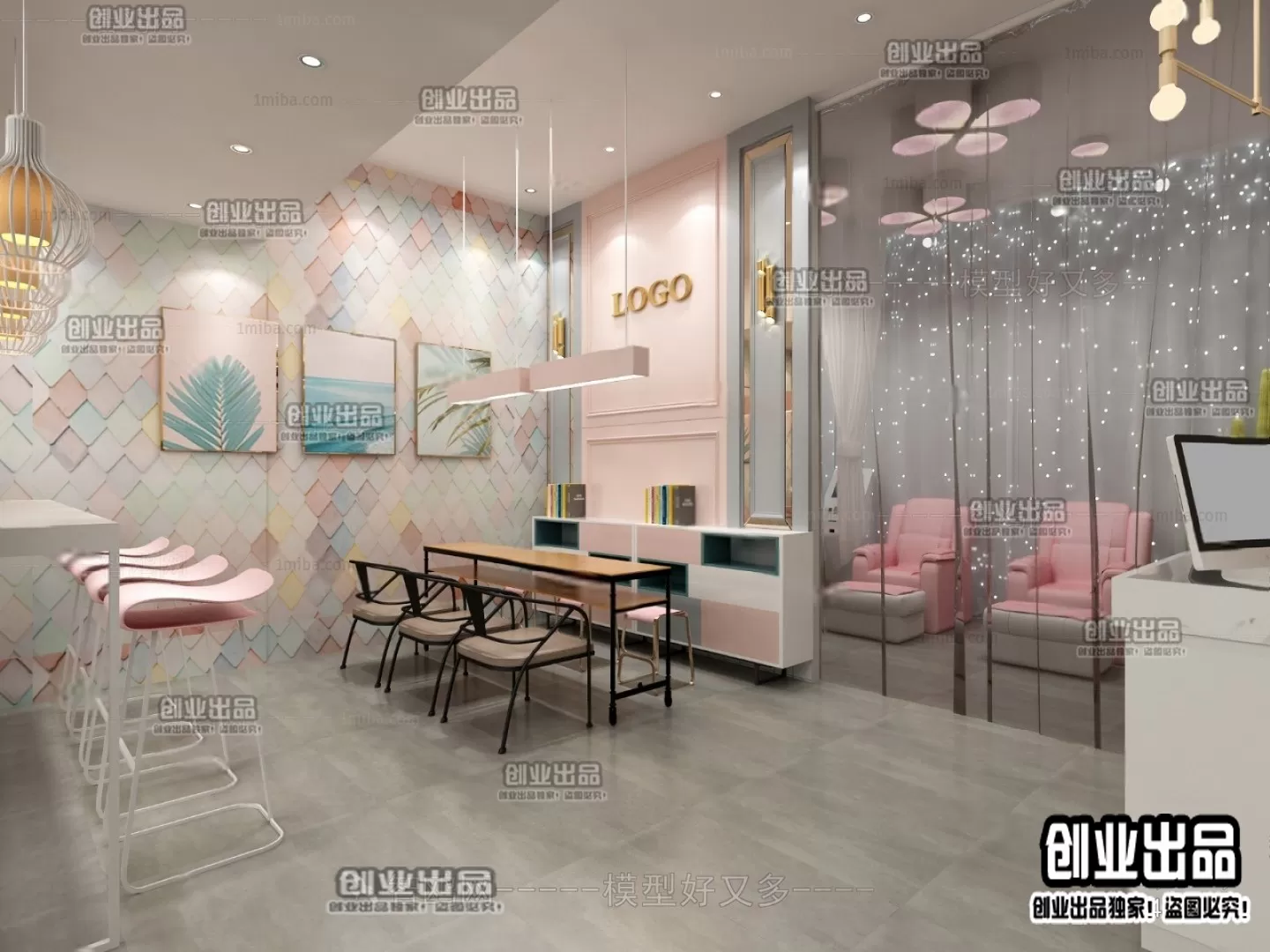NAILS SALON – 3D SCENES – VRAY RENDER – 010