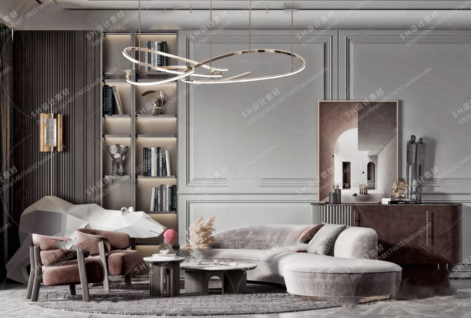 Curved Sofa 3D Models – 0002