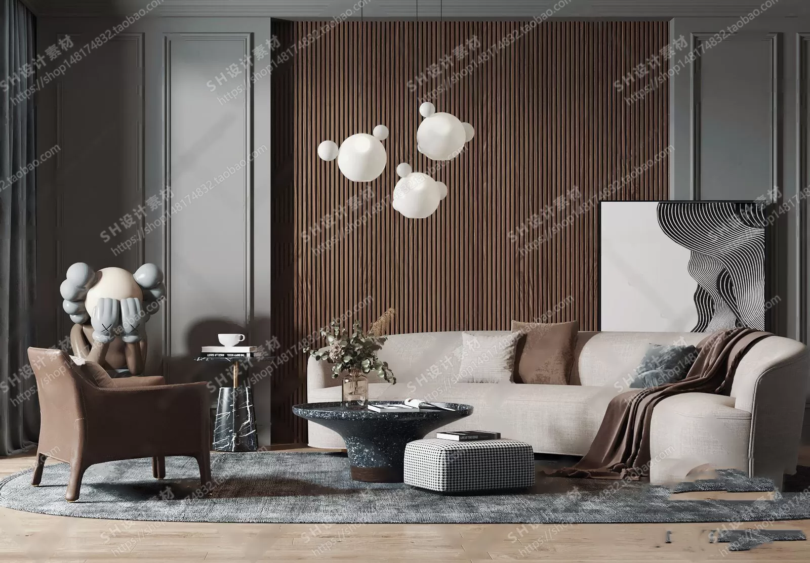 Curved Sofa 3D Models – 0004