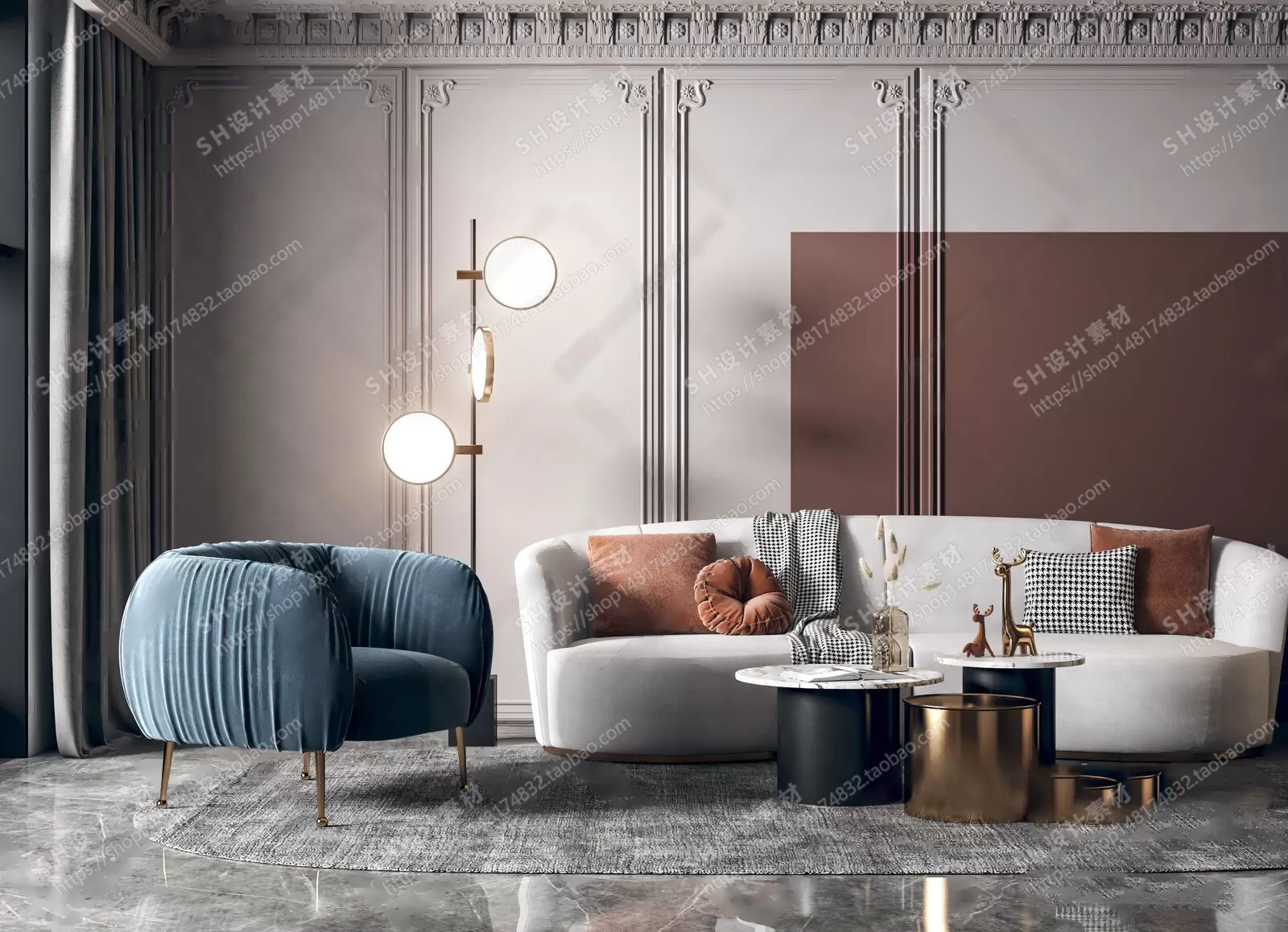 Curved Sofa 3D Models – 0010