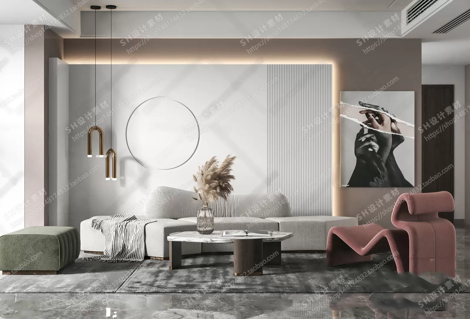 Curved Sofa 3D Models – 0014