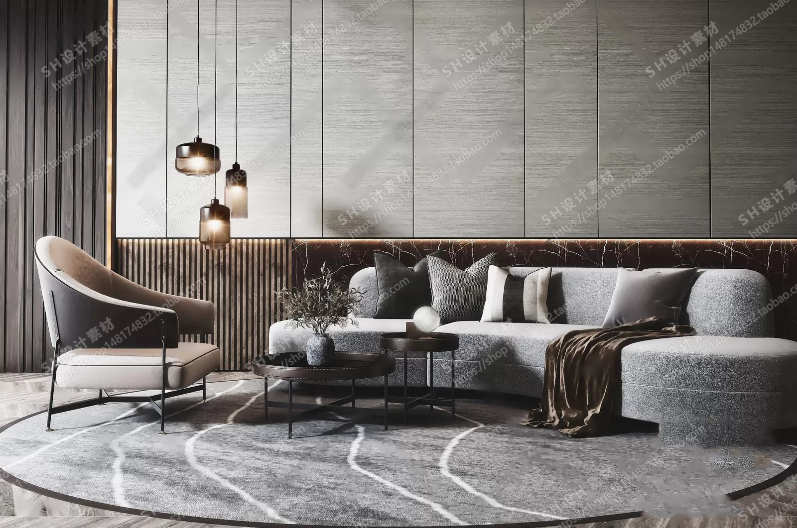 Curved Sofa 3D Models – 0019