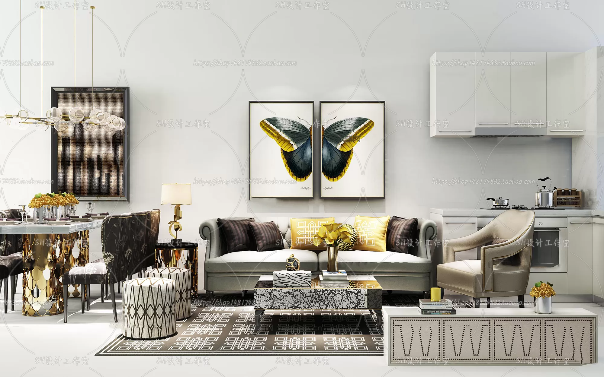 Modern Sofa – 3D Models – 0387