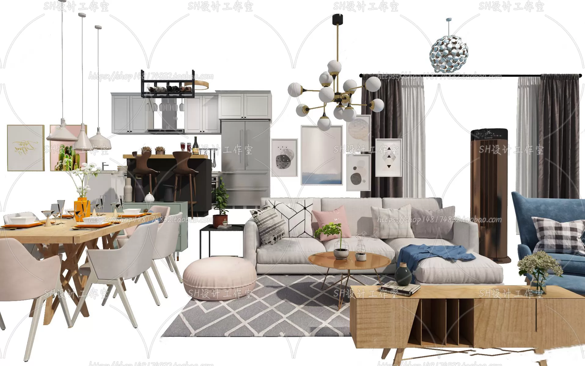 Modern Sofa – 3D Models – 0390