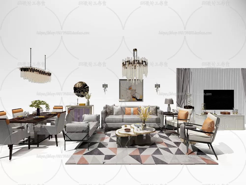 Modern Sofa – 3D Models – 0438