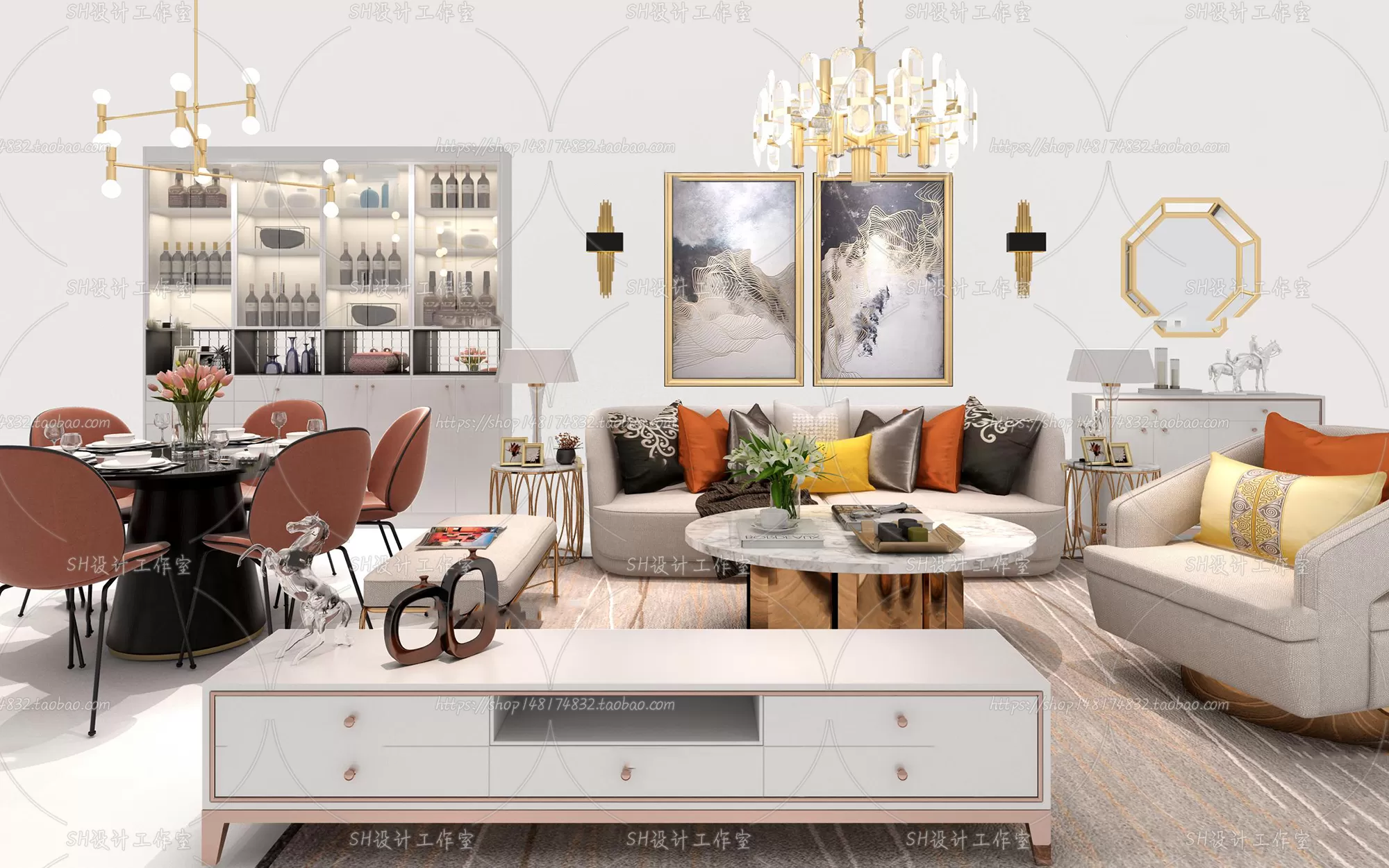 Modern Sofa – 3D Models – 0457