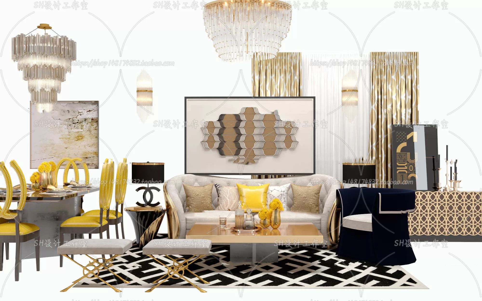 Modern Sofa – 3D Models – 0482