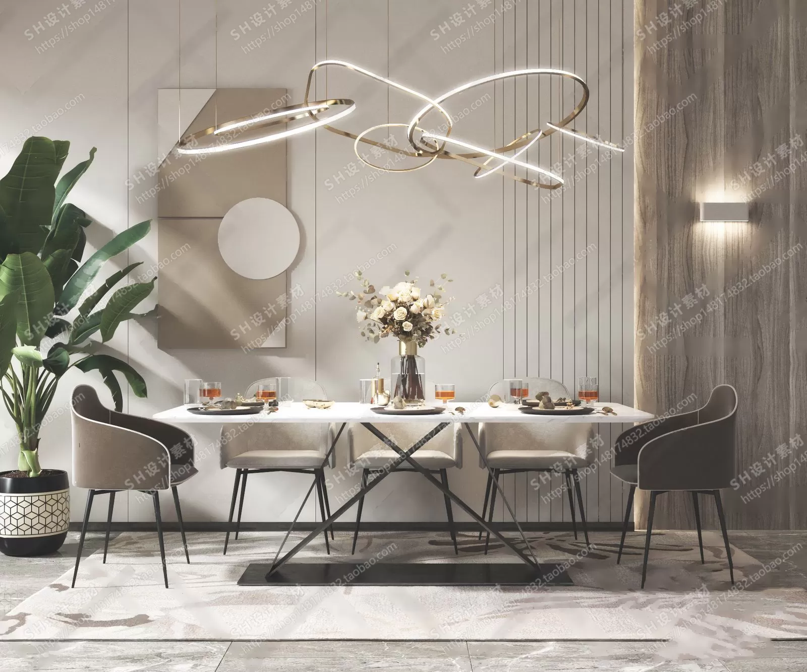 Table And Chairs – 3D Models – 0620