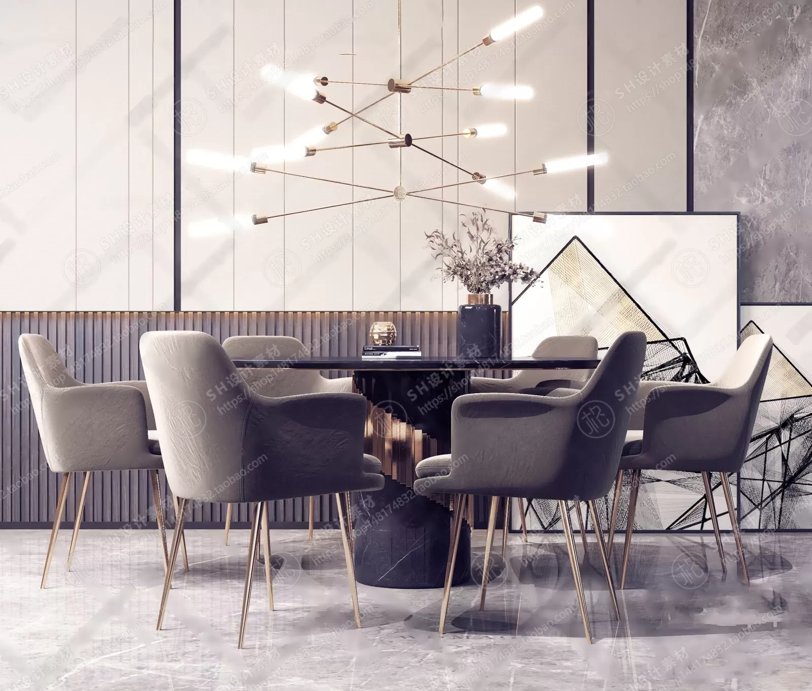 Table And Chairs – 3D Models – 0684