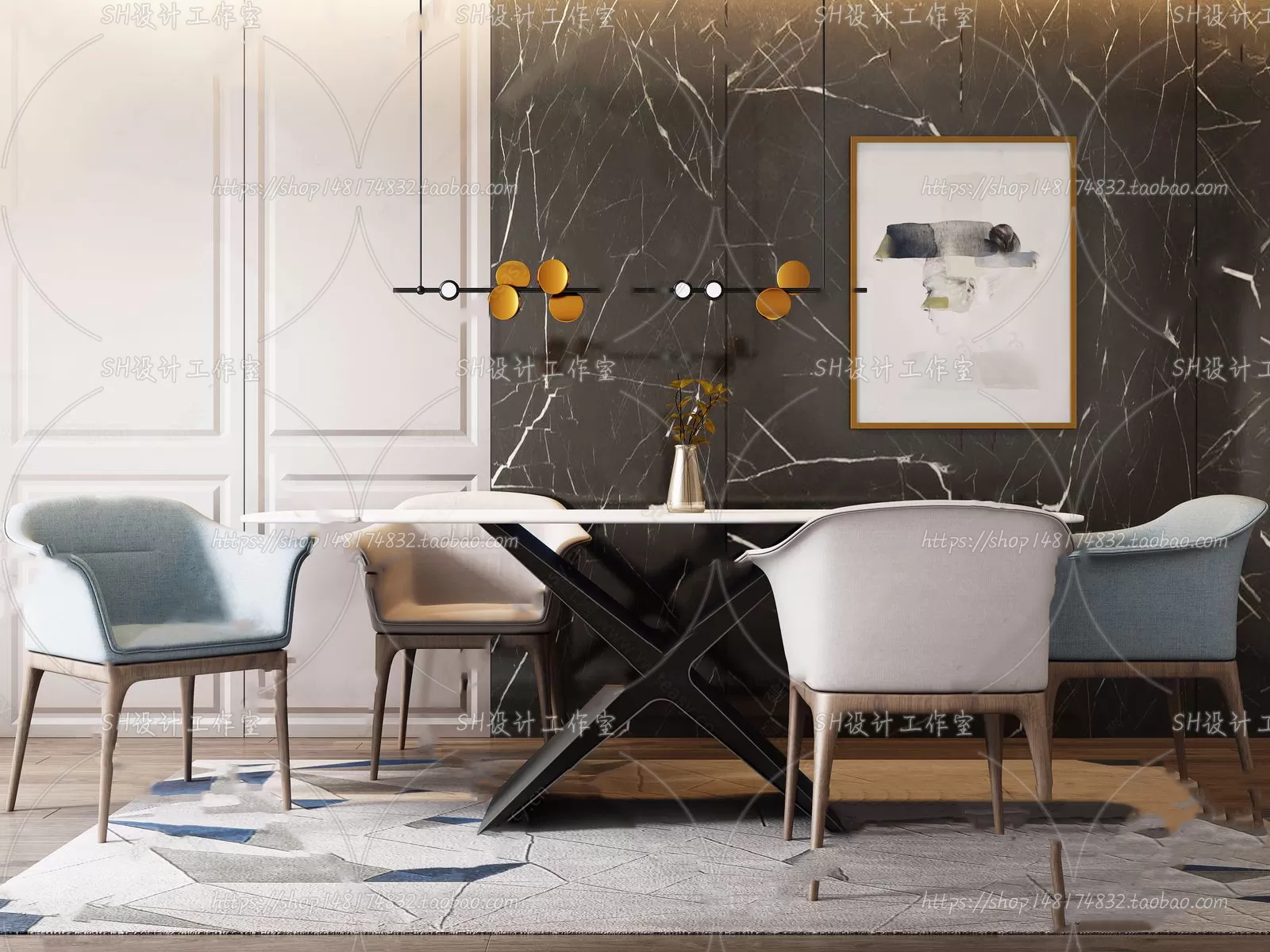 Table And Chairs – 3D Models – 0750