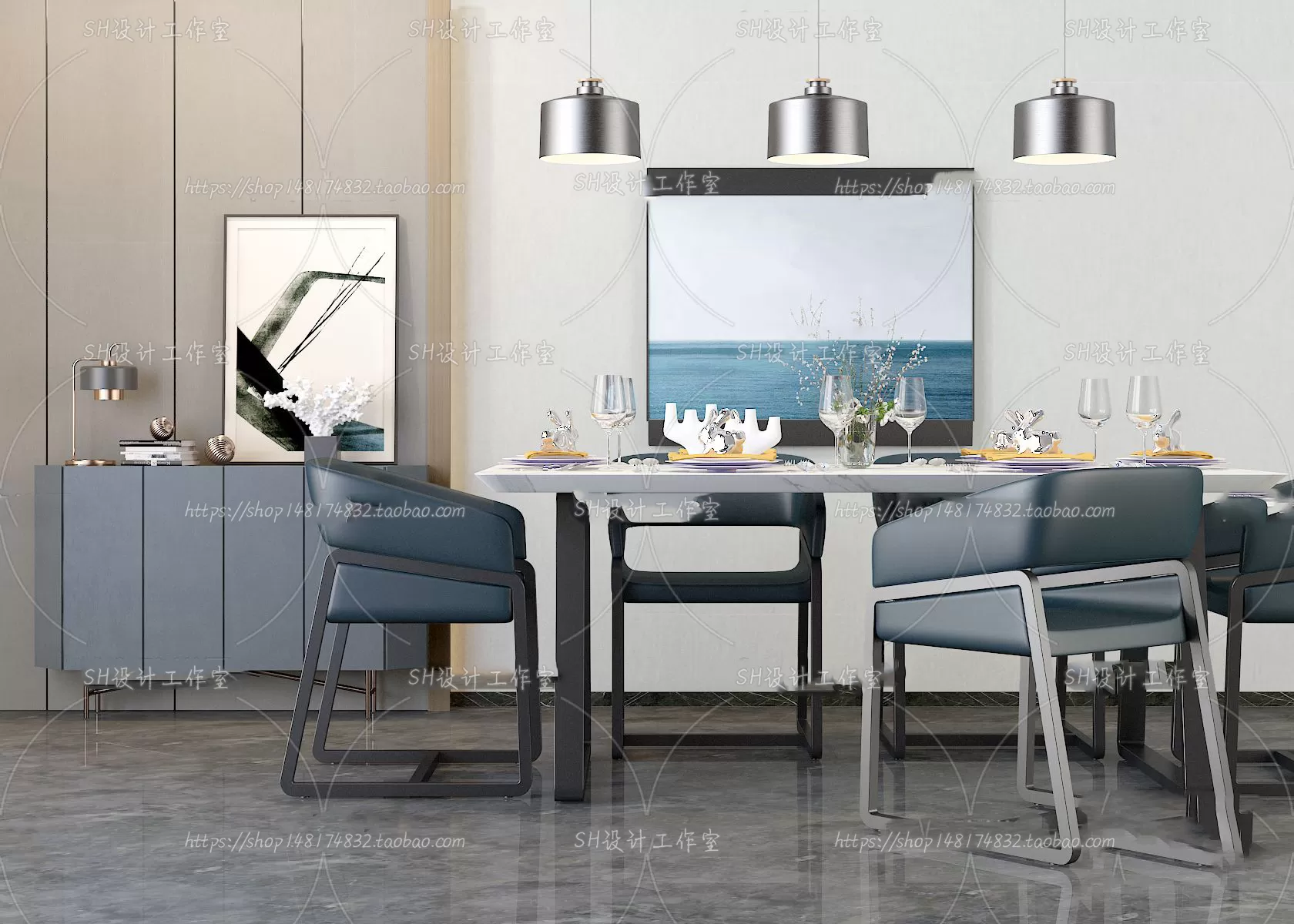 Table And Chairs – 3D Models – 0758