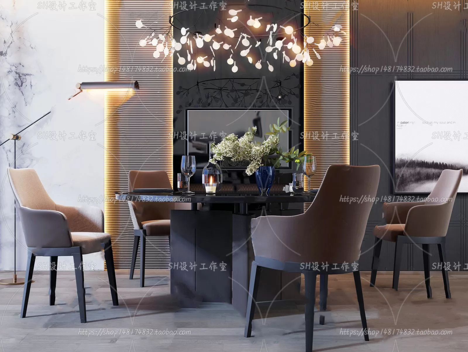 Table And Chairs – 3D Models – 0780