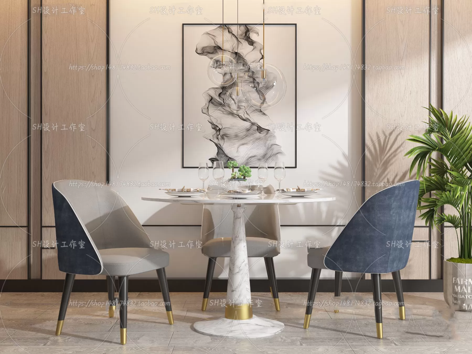 Table And Chairs – 3D Models – 0793