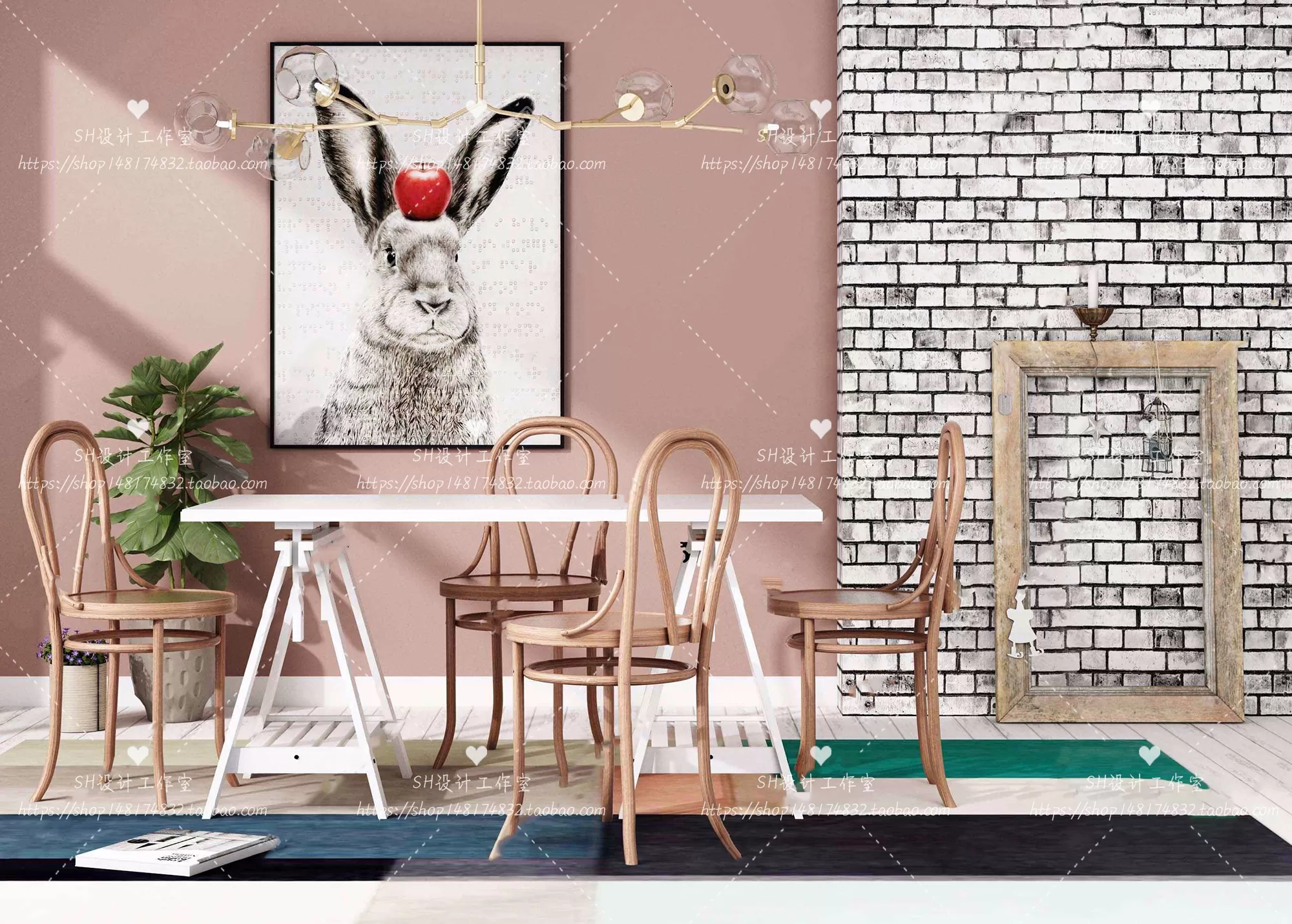 Table And Chairs – 3D Models – 0800