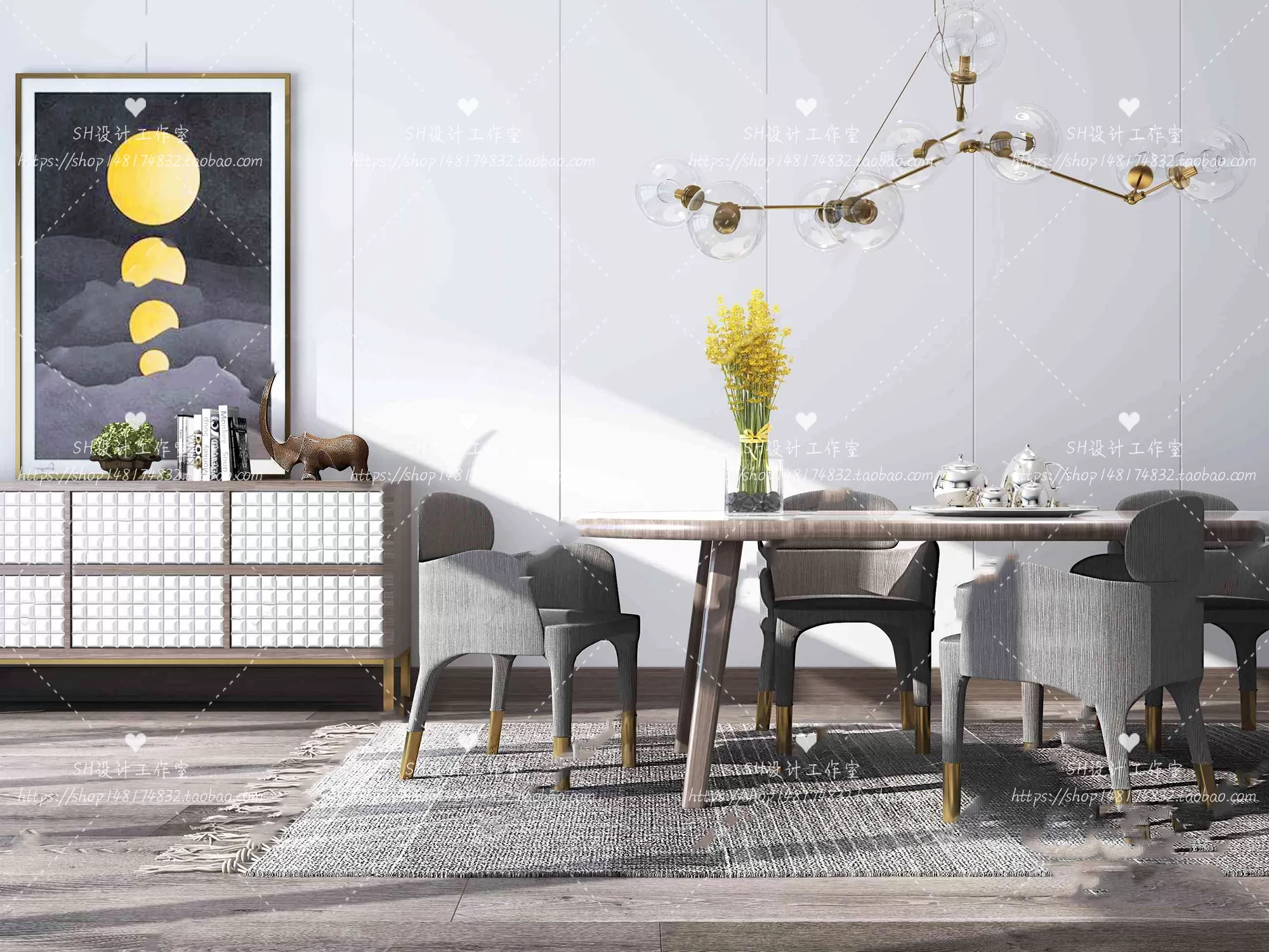 Table And Chairs – 3D Models – 0803