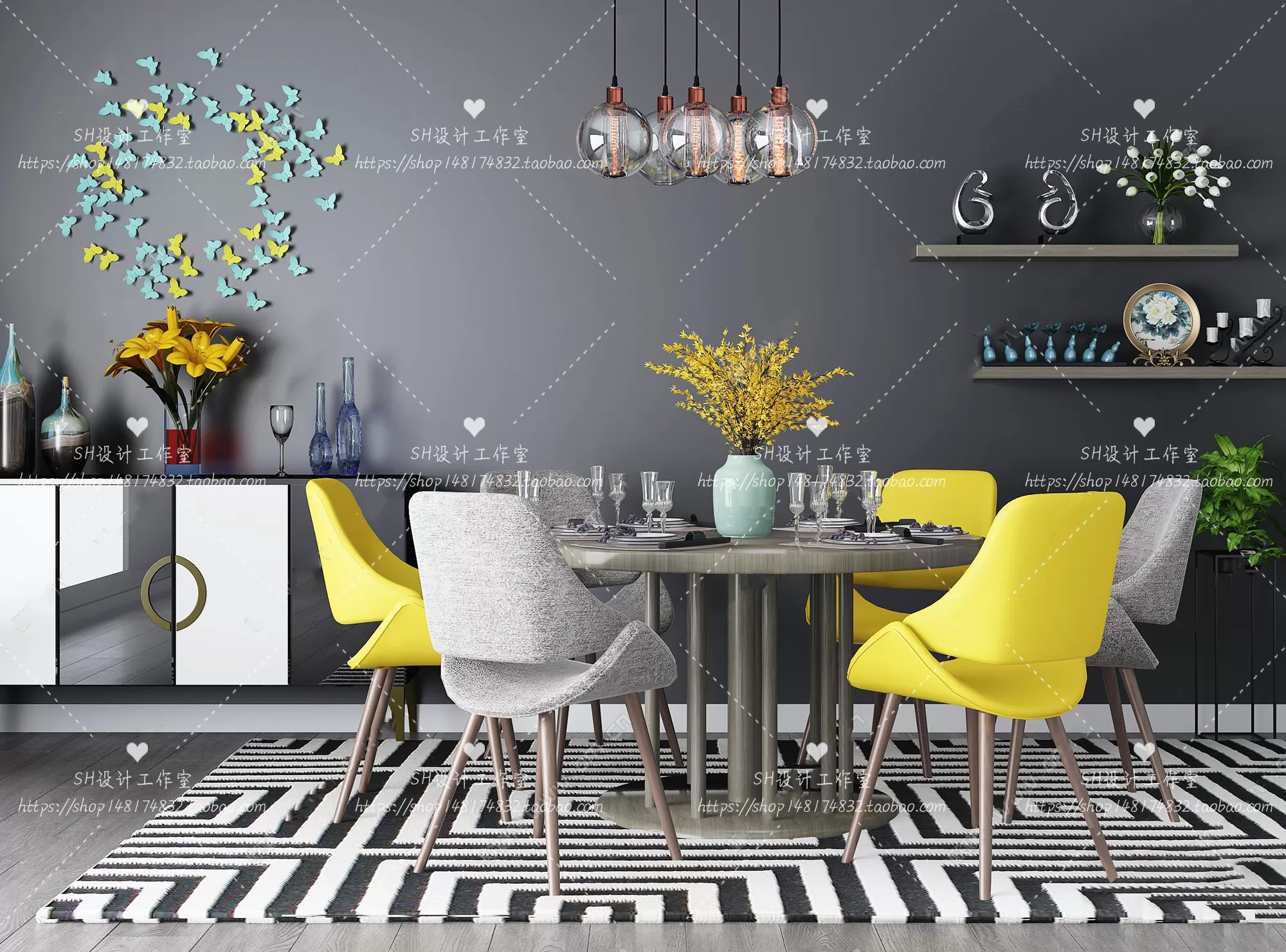 Table And Chairs – 3D Models – 0812