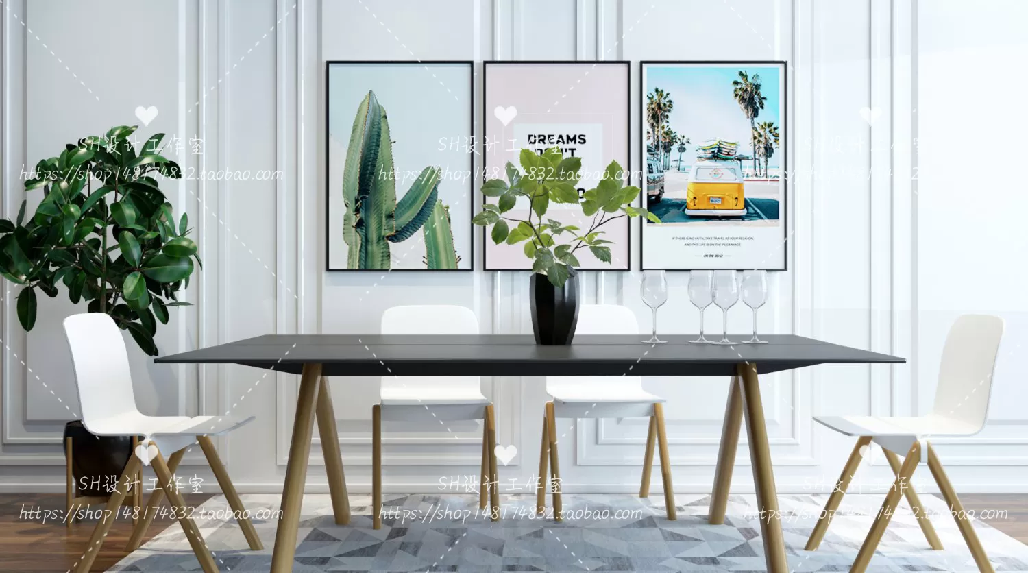 Table And Chairs – 3D Models – 0821