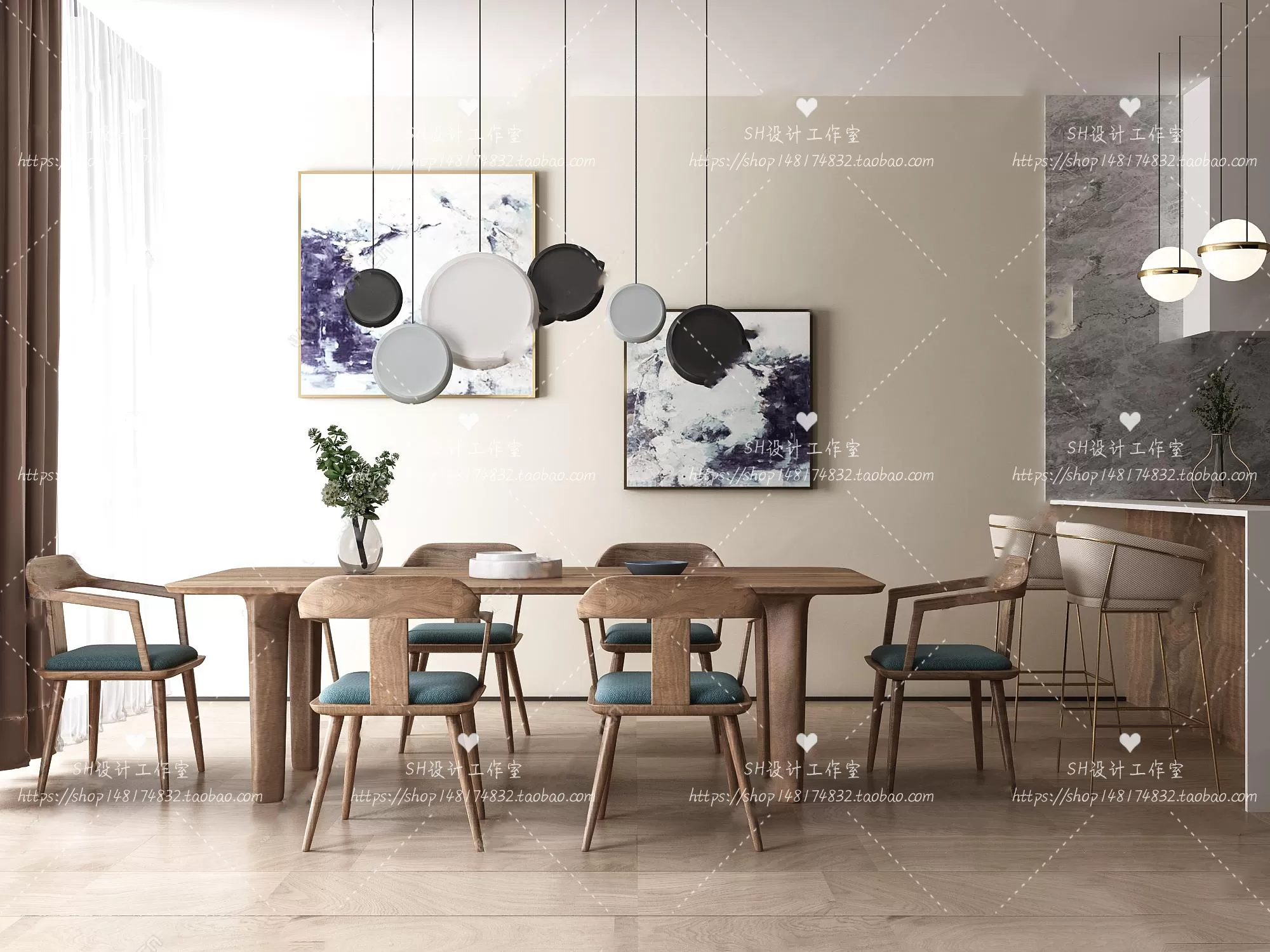 Table And Chairs – 3D Models – 0827