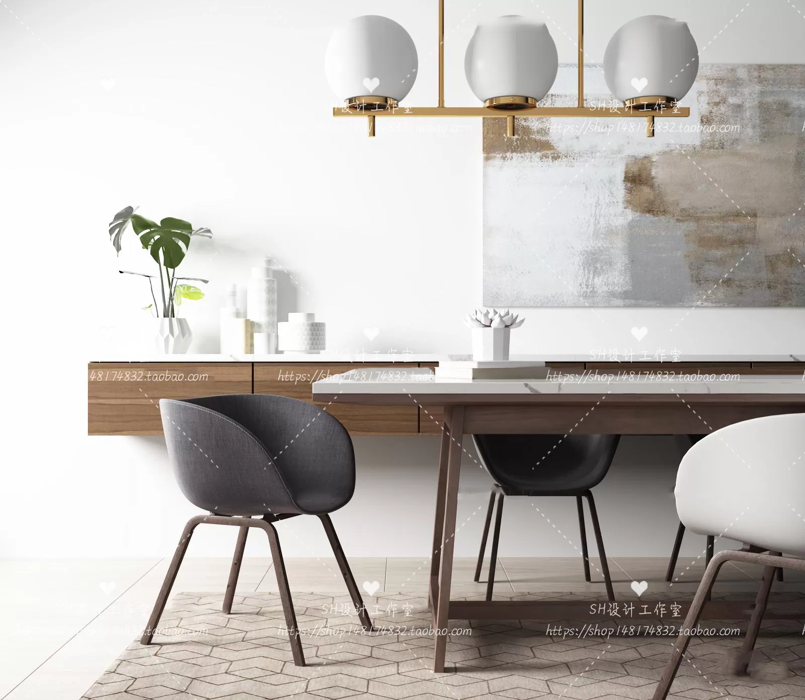 Table And Chairs – 3D Models – 0829