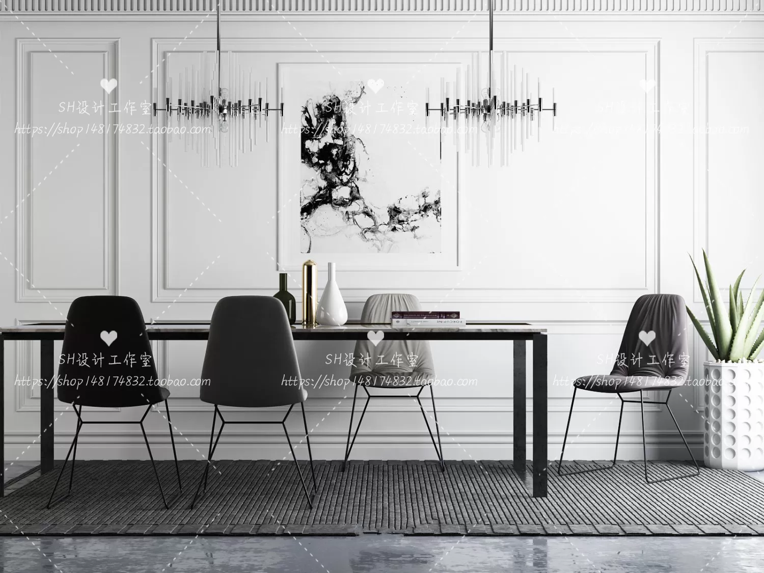 Table And Chairs – 3D Models – 0833