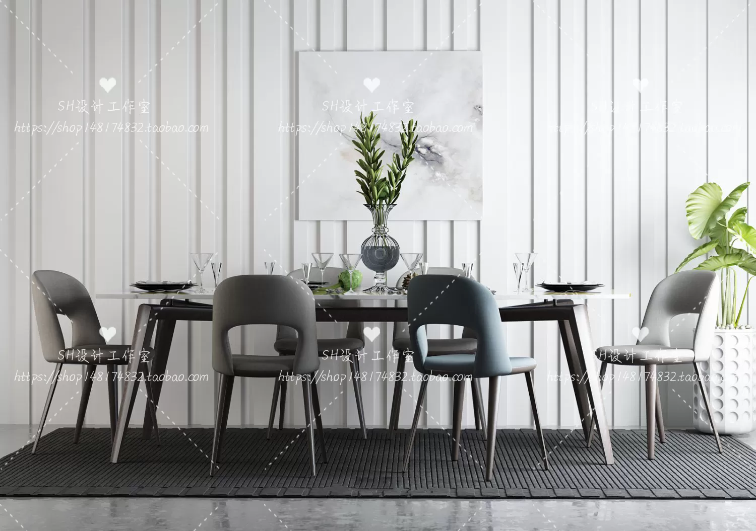 Table And Chairs – 3D Models – 0835