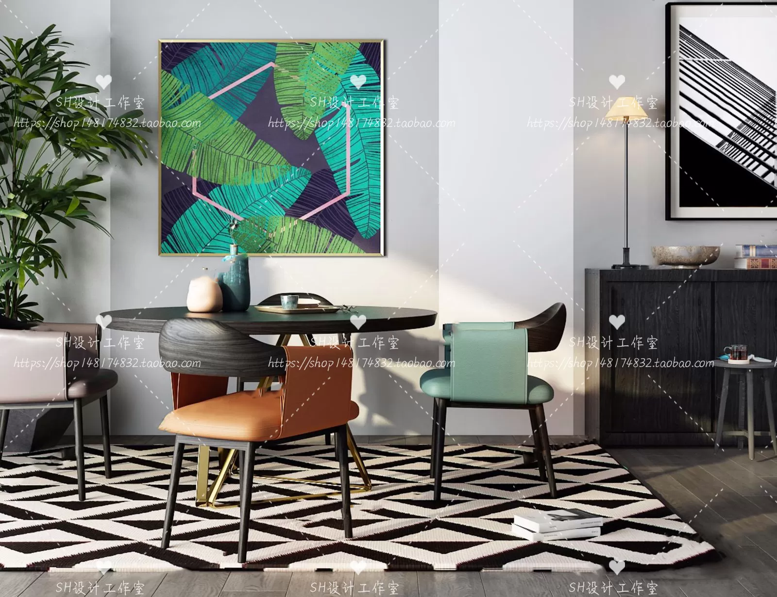 Table And Chairs – 3D Models – 0836